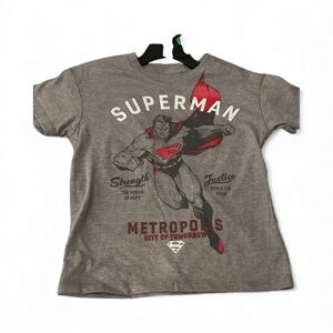 DC Comics Superman Gray and Red Kids T-Shirt